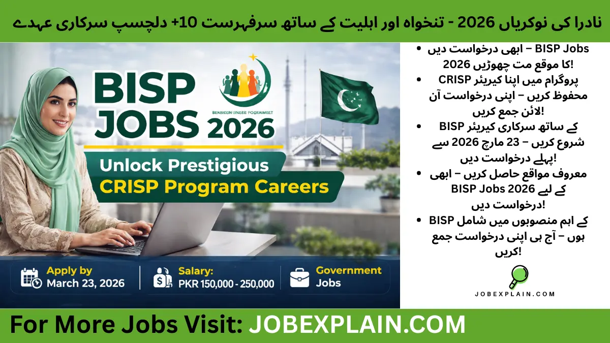 BISP Jobs 2026 CRISP Program – Government Career Opportunities in Pakistan