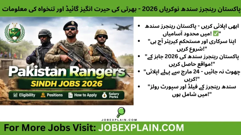Pakistan Rangers Sindh Jobs 2026 recruitment opportunities for combat and NCsE roles with application deadline 24 March 2026