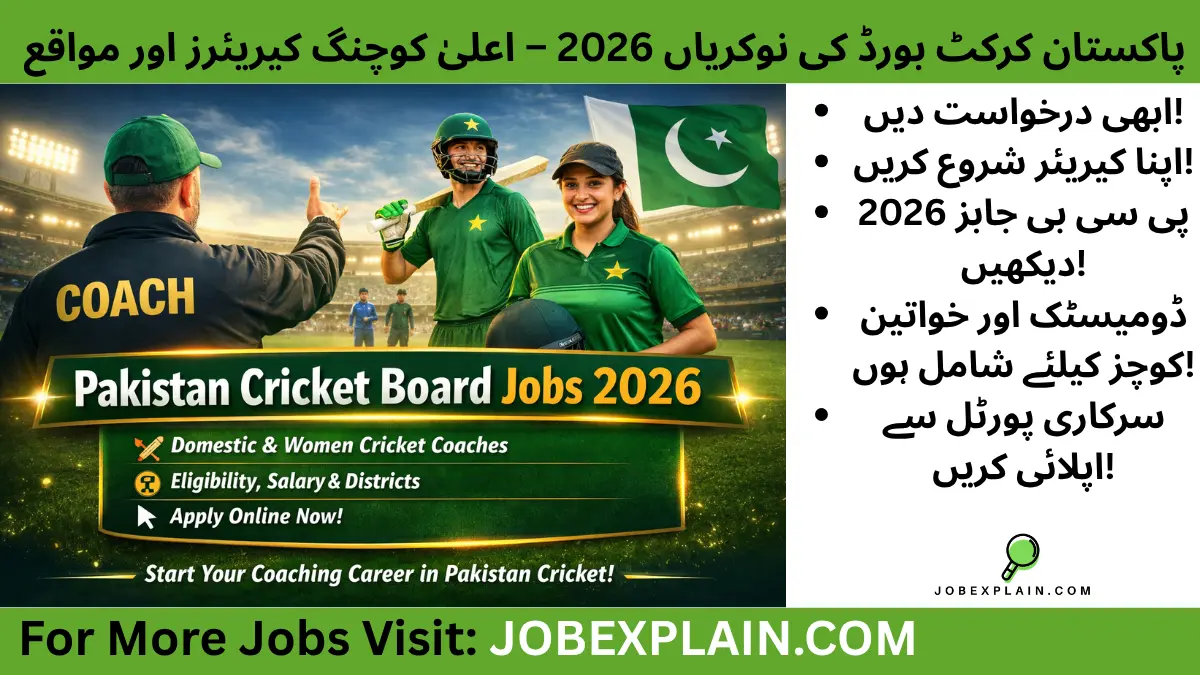 Pakistan Cricket Board Jobs 2026 Domestic and Women Cricket Coaches career opportunity overview