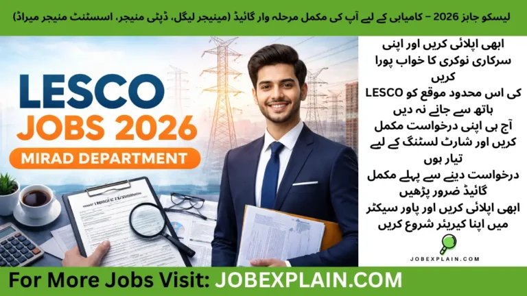 LESCO Jobs 2026 MIRAD Department advertisement for Manager and Assistant Manager positions in Pakistan