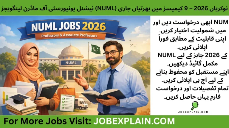 NUML Jobs 2026 Professors & Associate Professors recruitment with Pakistani academic professionals